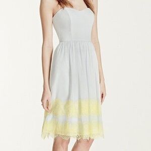 David’s Bridal  Chiffon Lace Hem strapless dress